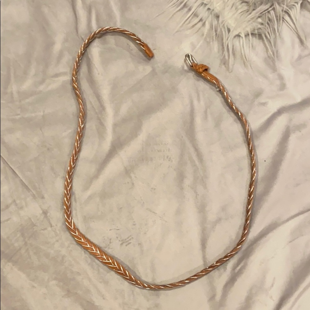 Braided tan and silver belt